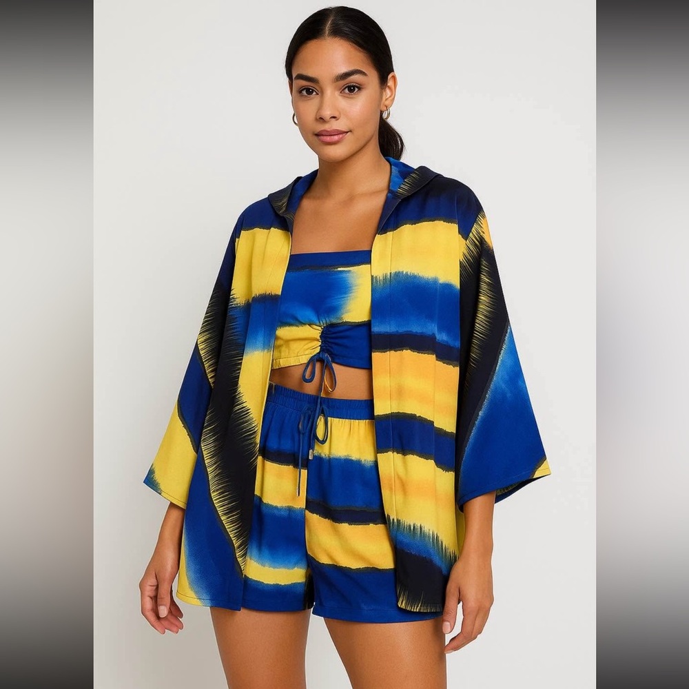 Vibrant Blue and Yellow Women's 3 piece set